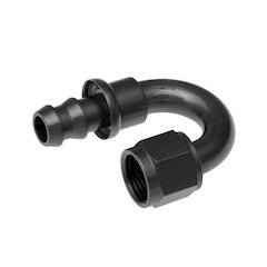 6AN Push Lock Hose End s- Black 180
