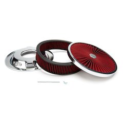 14in X 3in Super Flow Air Cleaner Chrome/Red