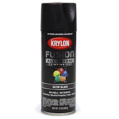 Paint Satin Black 12oz Krylon Fusion