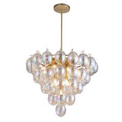 Globo - Chandelier - 13-Light - Iridescent Glass Brass