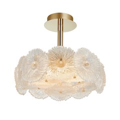 Bloom Collection 6Light SemiFlush Mount Brass