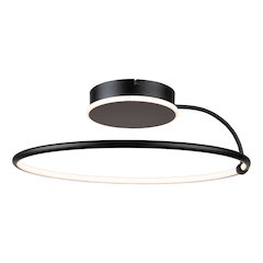 Halo Collection Integrated LED SemiFlush Mount, Black