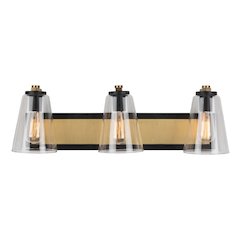 Treviso Collection 1Light Sconce, Black & Brass