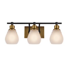 Nelson Collection 3Light Bathroom Brass & Black