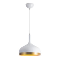 Dash Collection 1Light Pendant, White & Gold