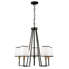 Coco 5 Light Chandelier Black and Gold