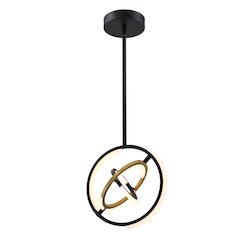 Trilogy Collection Integrated LED 13 in. Pendant, Black and Gold