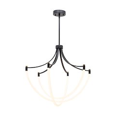 Cascata Collection 3Light Chandelier Black and Brushed Brass