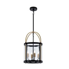Bonita Collection 4Light 13" Pendant Black and Brushed Brass