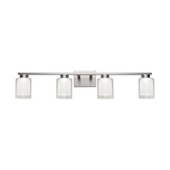 Saville Collection 4Light Bathroom Vanity Fixture Brushed Nickel