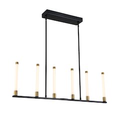 Infiniti Collection 6Light Integrated LED Island Light, Matte Black & Brass