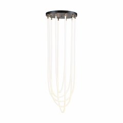 Cascata Collection 5Light Chandelier Black and Brushed Brass