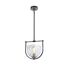Cheshire Collection 1Light Pendant, Black & Nickel