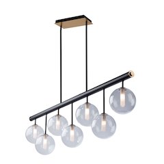 Aurelia Collection 7Light Island Light, Matte Black & Brass