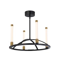 Infiniti Collection 4Light Integrated LED Chandelier, Matte Black & Brass