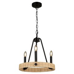 Perris 3 Light Chandelier Black