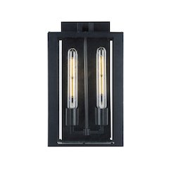 Waterville Collection 2Light Exterior Wall Light, Matte Black