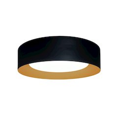 Orsa Collection 1Light Flush Mount Black and Brushed Brass