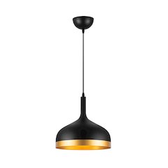 Dash Collection 1Light Pendant, Black & Gold