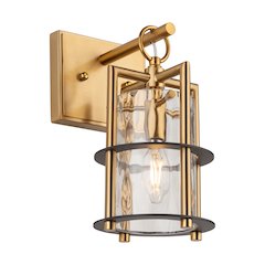 Burford Collection 1Light Sconce Brass & Black