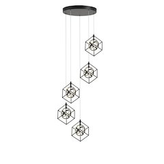 Tulip Collection Integrated LED 5Light Pendant, Matte Black