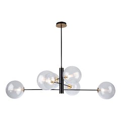 Aurelia Collection 6Light Chandelier, Matte Black & Brass
