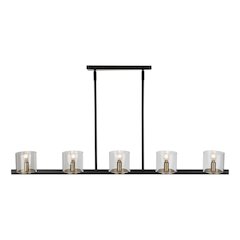 Salinas Collection 5Light Island Light, Black and Brass