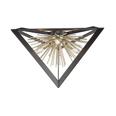 Sunburst  Flush Mount (Matte Black & Satin Brass Finish)