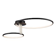 Halo Collection Integrated LED SemiFlush Mount, Black