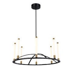 Infiniti Collection 8Light Integrated LED Chandelier, Matte Black & Brass
