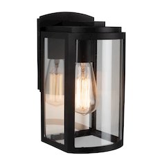Lakewood Collection 1Light Exterior Wall Light, Matte Black