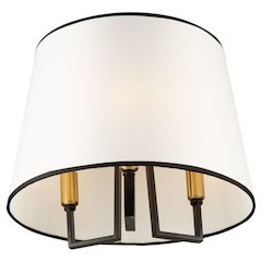 Coco 3 Light SemiFlush Mount Black and Gold