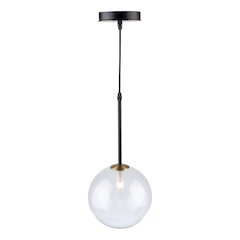 Aurelia Collection 1Light Pendant, Matte Black & Brass