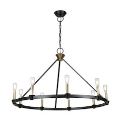 Notting Hill Collection 9Light Chandelier Black and Brushed Brass