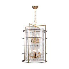 Burford Collection 12Light Chandelier Brass & Black