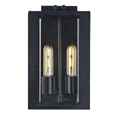 Waterville Collection 2Light Exterior Wall Light, Matte Black