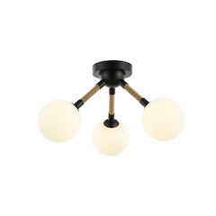 Capilano Collection 3Light SemiFlush Mount Black