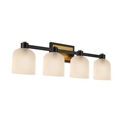 Lyndon Collection 4Light Bathroom Black and Brushed Brass