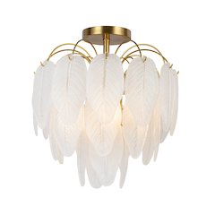 Alessia Collection 4Light SemiFlush Mount Brushed Brass