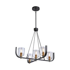 Cheshire Collection 5Light Chandelier, Black & Brass