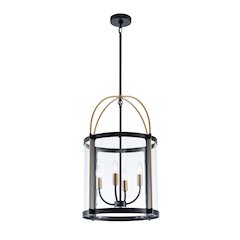 Bonita Collection 4Light 17" Pendant Black and Brushed Brass