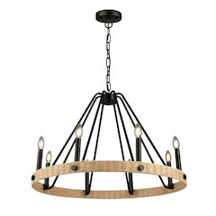 Perris 8 Light Chandelier Black