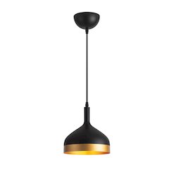 Dash Collection 1Light Pendant, Black & Gold