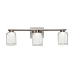 Saville Collection 3Light Bathroom Vanity Fixture Brushed Nickel