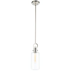 Single Large Glass Clear Pendant