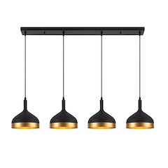Dash Collection 4Light Island Light, Black & Gold