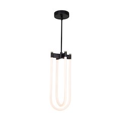Cascata Collection 2Light Pendant Black and Brushed Brass