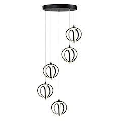 Rose 5 Light LED Chandelier Black