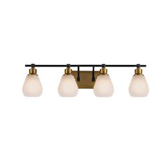 Nelson Collection 4Light Bathroom Brass & Black