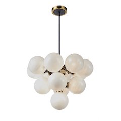 Gem Collection 13Light Chandelier Black and Brushed Brass